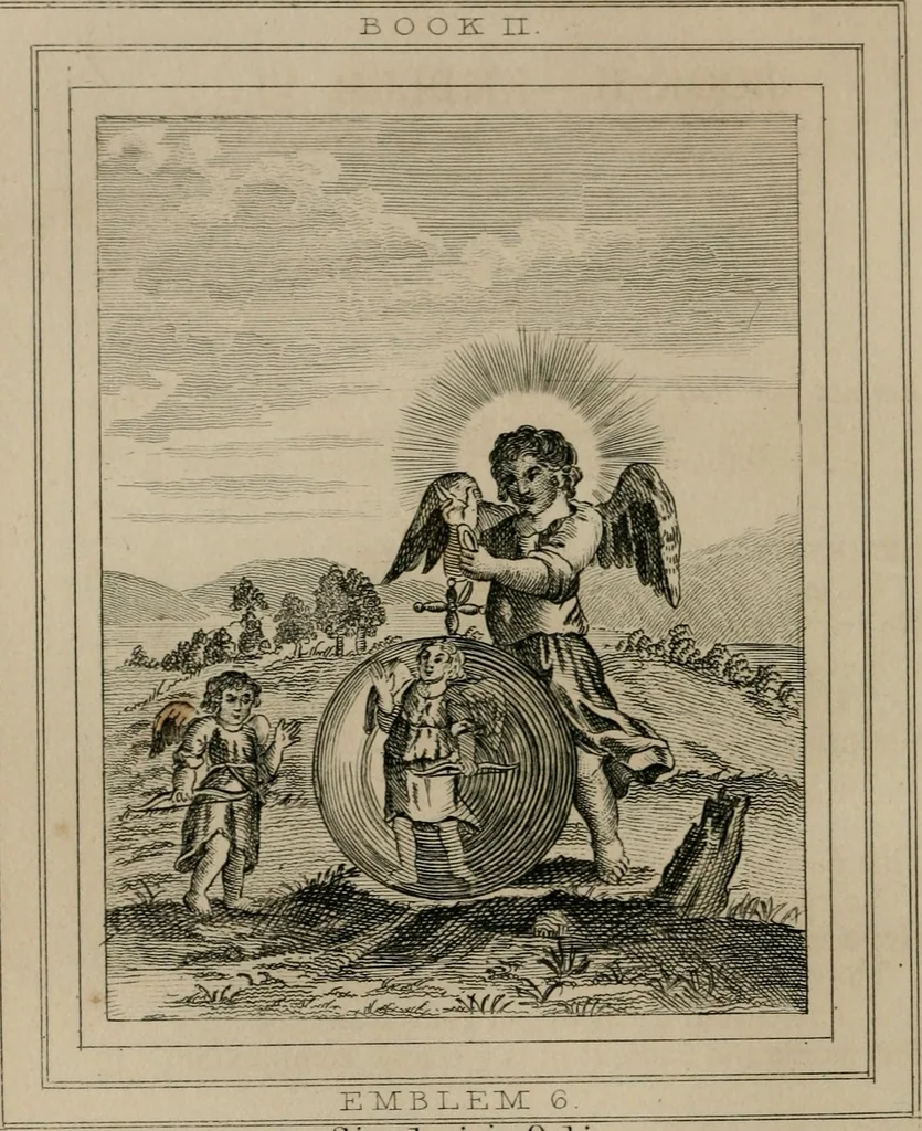 An illustration from Emblems divine and moral, 1839, leaf 125