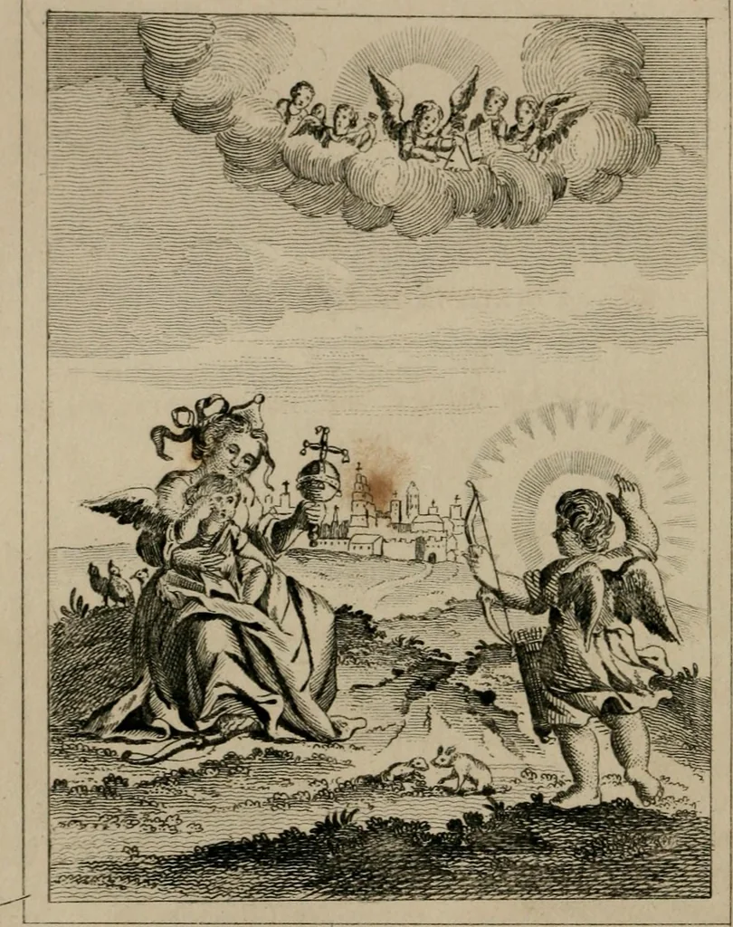 An illustration from Emblems divine and moral, 1839, leaf 135
