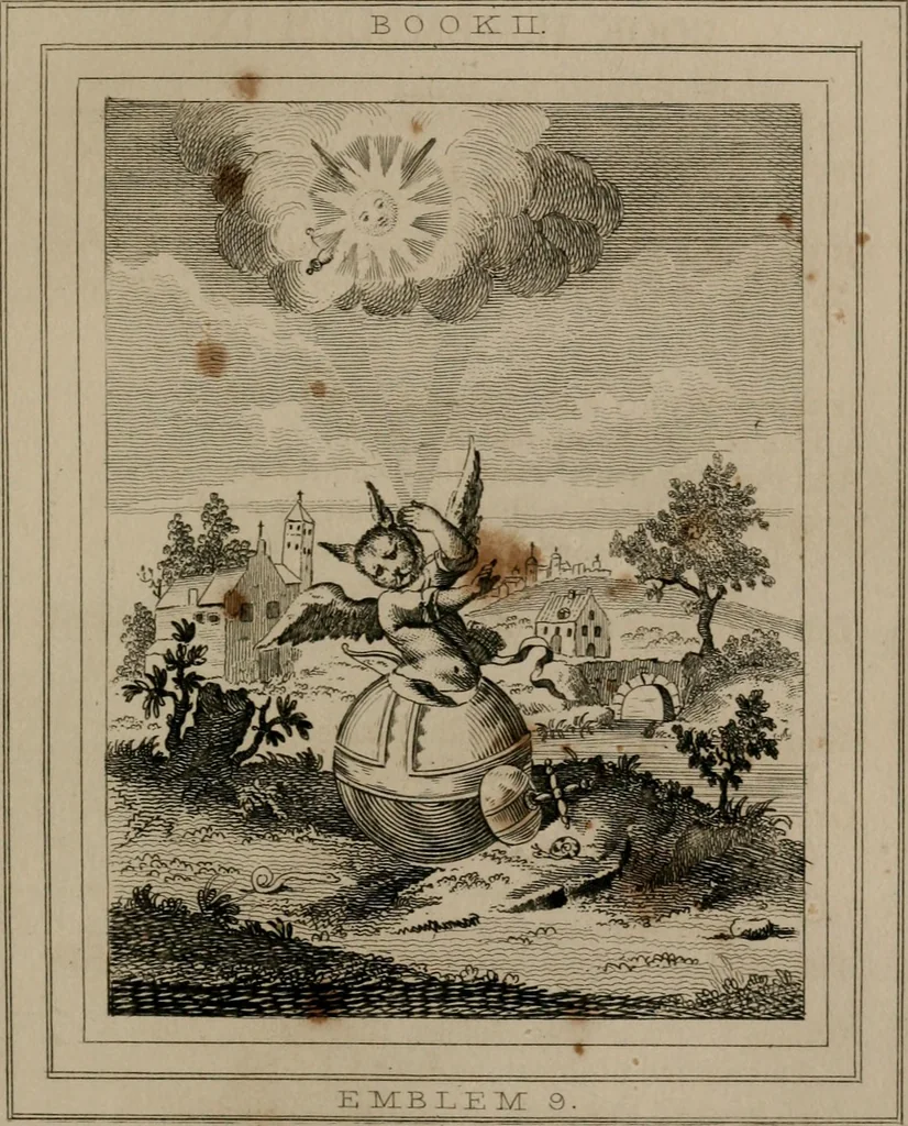 An illustration from Emblems divine and moral, 1839, leaf 140