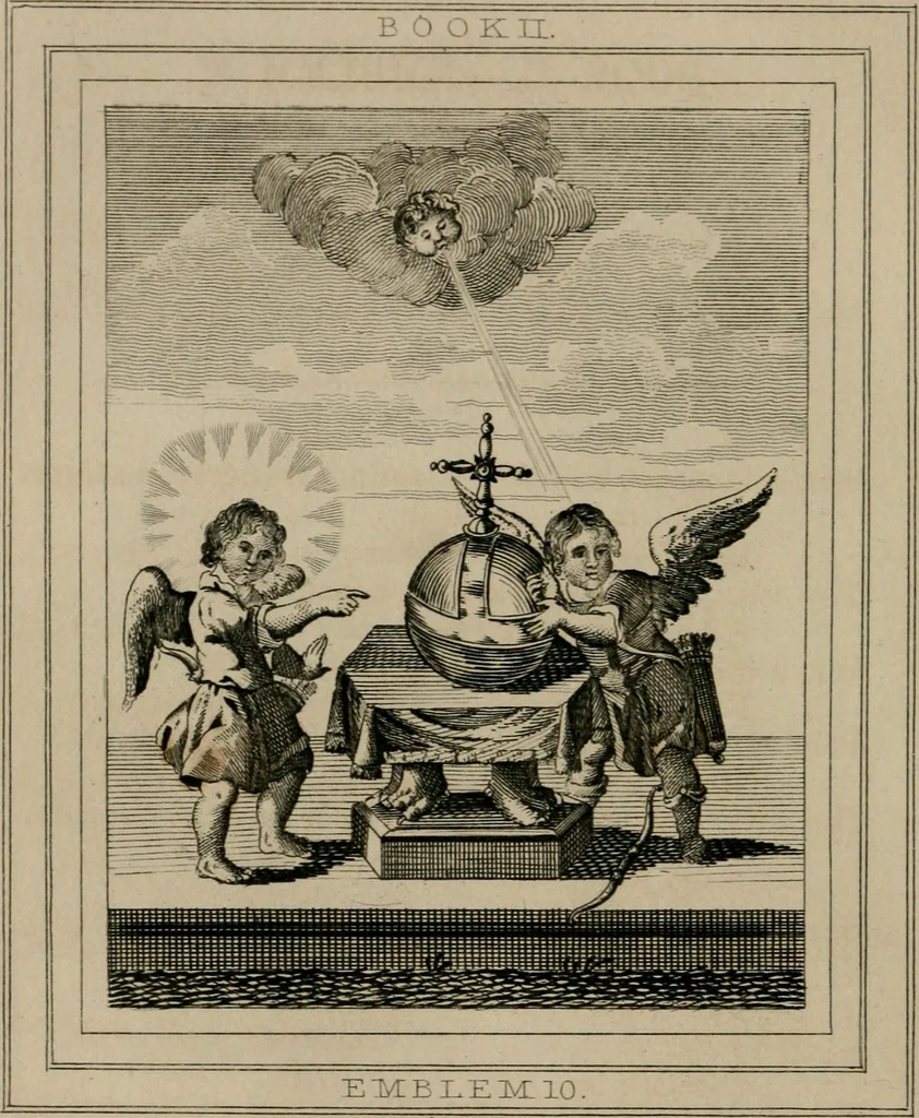 An illustration from Emblems divine and moral, 1839, leaf 145