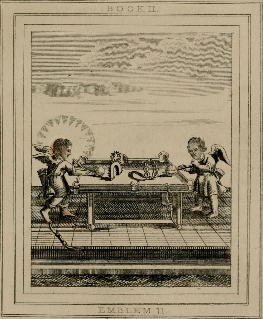An illustration from Emblems divine and moral, 1839, leaf 150
