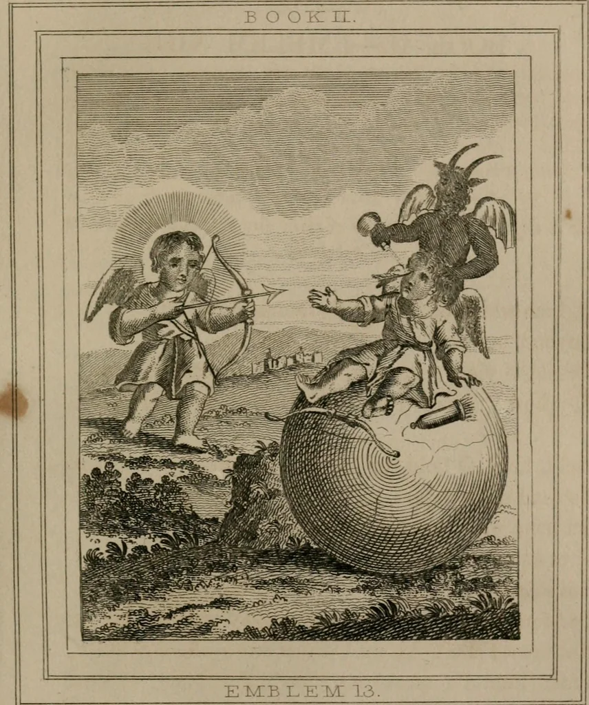 An illustration from Emblems divine and moral, 1839, leaf 160