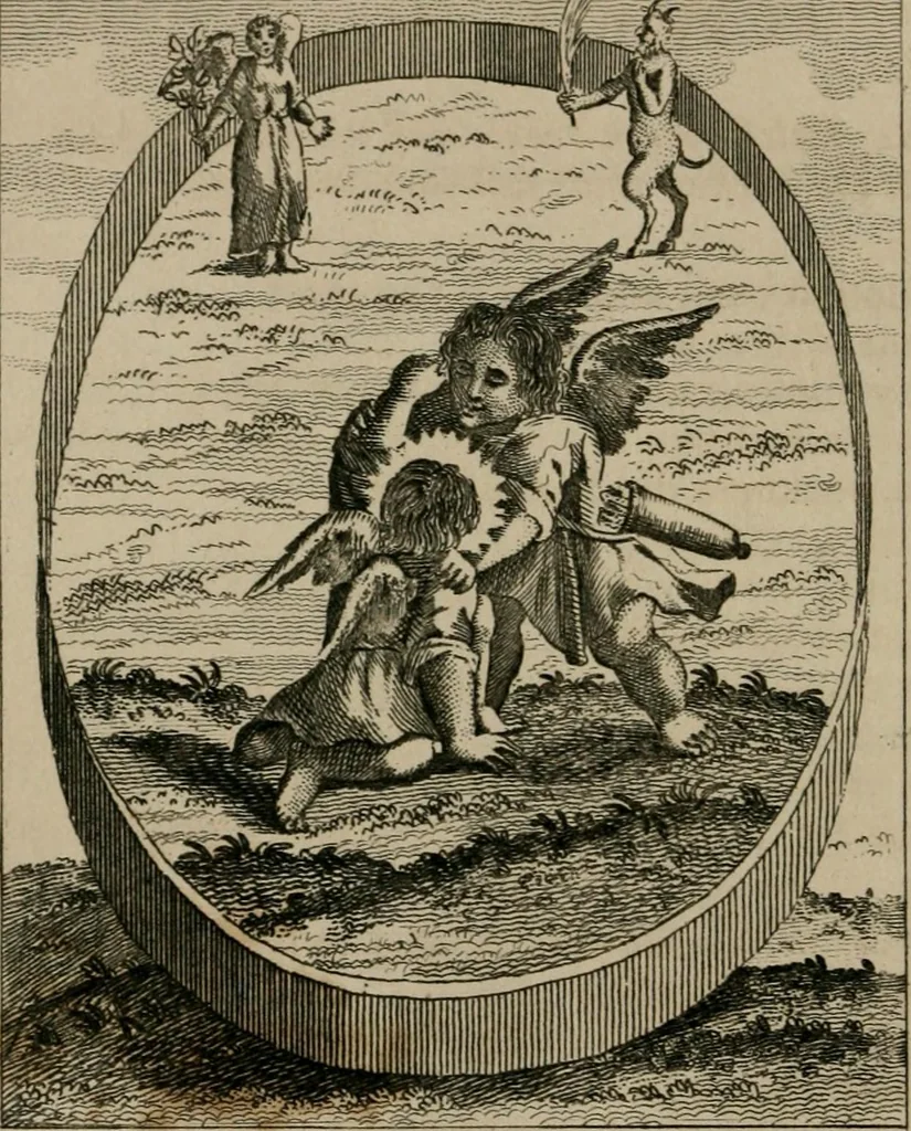 An illustration from Emblems divine and moral, 1839, leaf 165