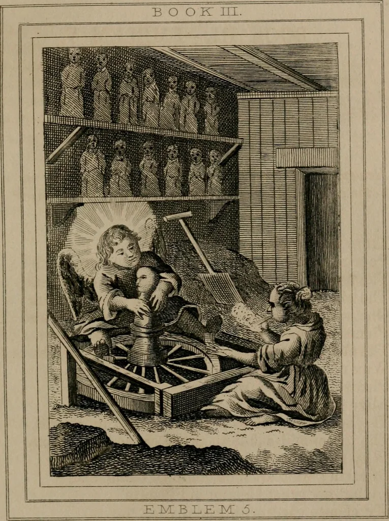An illustration from Emblems divine and moral, 1839, leaf 200