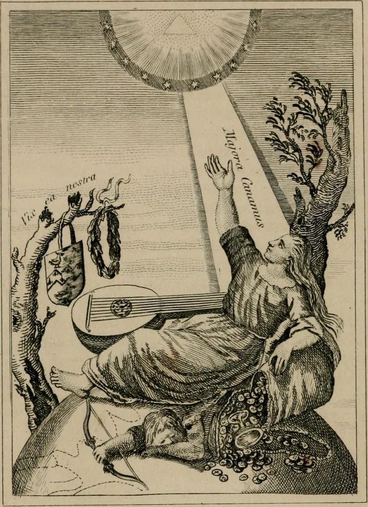 An illustration from Emblems divine and moral, 1839, leaf 21