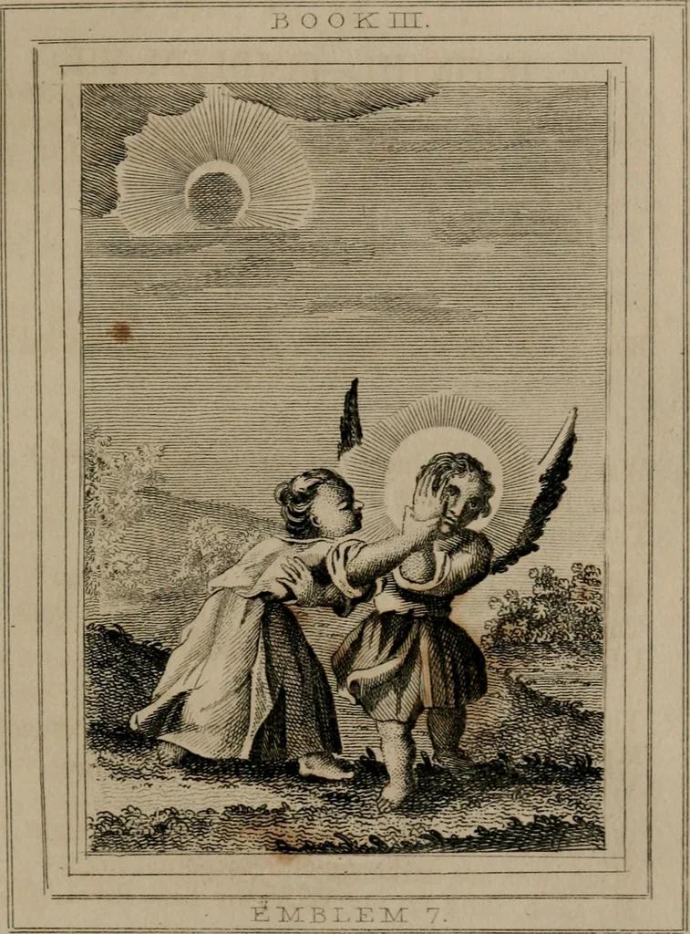 An illustration from Emblems divine and moral, 1839, leaf 210
