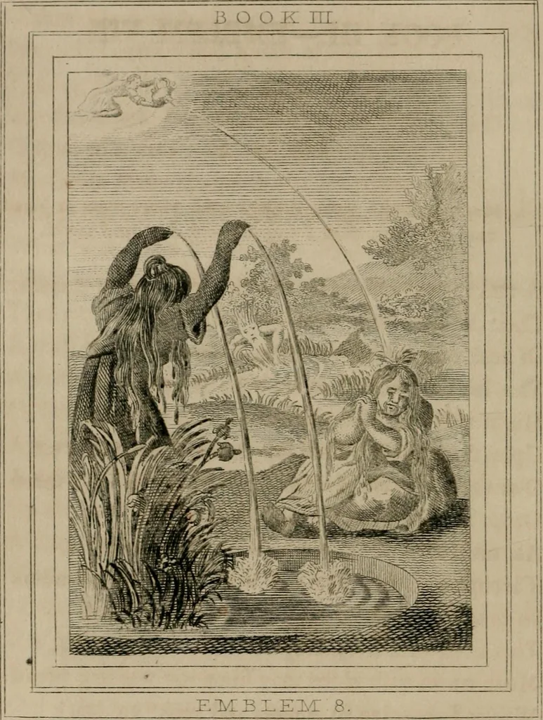 An illustration from Emblems divine and moral, 1839, leaf 215