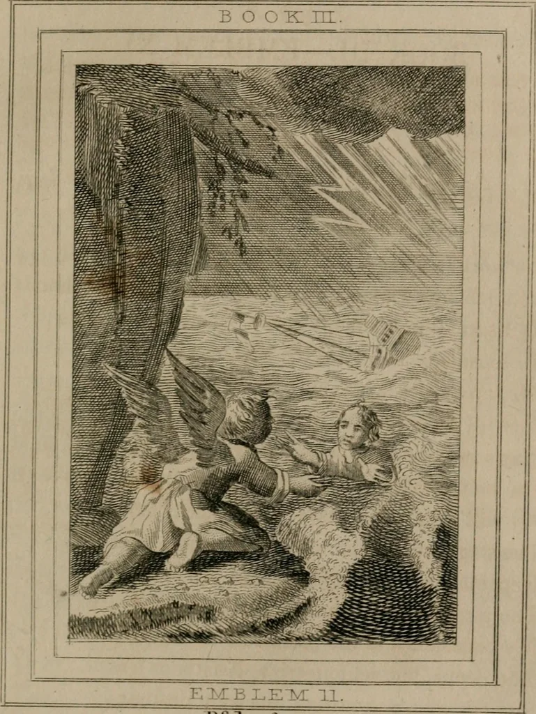 An illustration from Emblems divine and moral, 1839, leaf 230