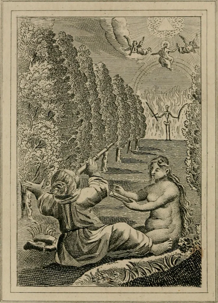 An illustration from Emblems divine and moral, 1839, leaf 245