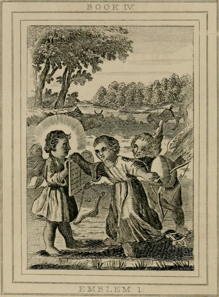 An illustration from Emblems divine and moral, 1839, leaf 255