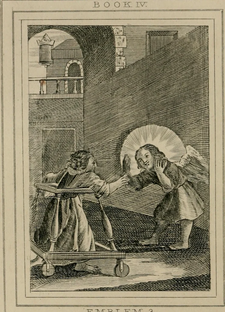 An illustration from Emblems divine and moral, 1839, leaf 265