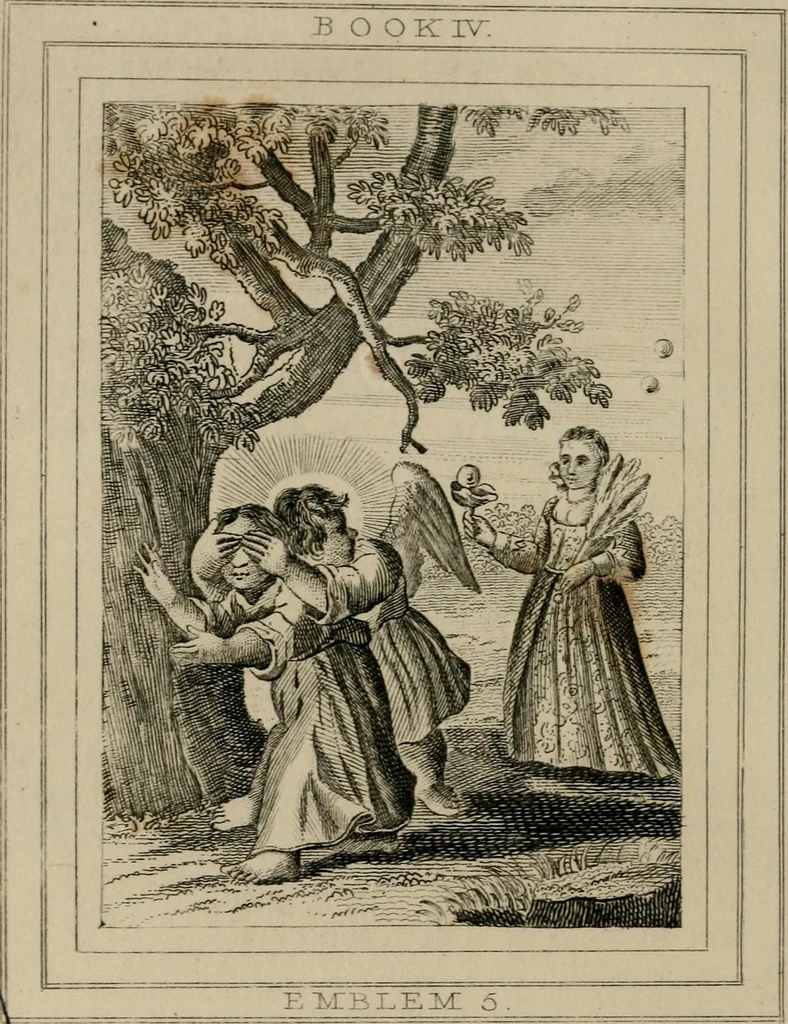 An illustration from Emblems divine and moral, 1839, leaf 275