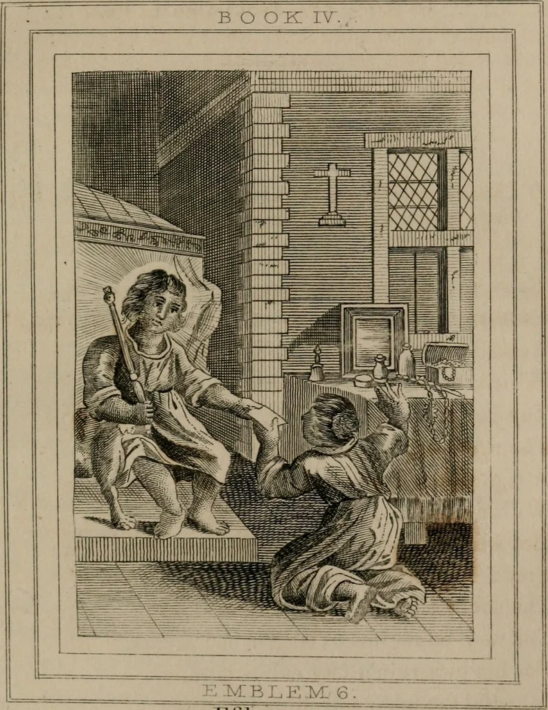 An illustration from Emblems divine and moral, 1839, leaf 280