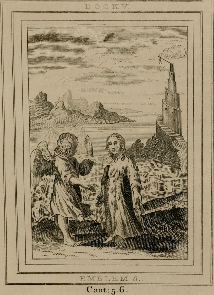 An illustration from Emblems divine and moral, 1839, leaf 350