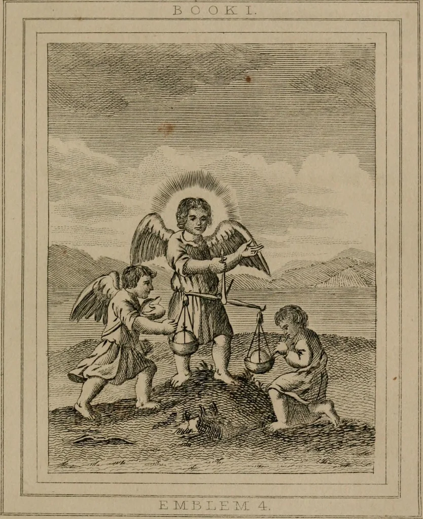An illustration from Emblems divine and moral, 1839, leaf 40
