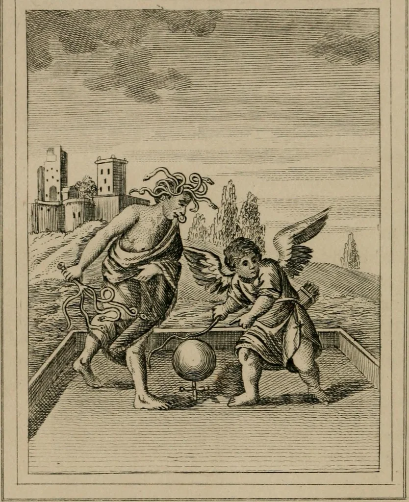 An illustration from Emblems divine and moral, 1839, leaf 45