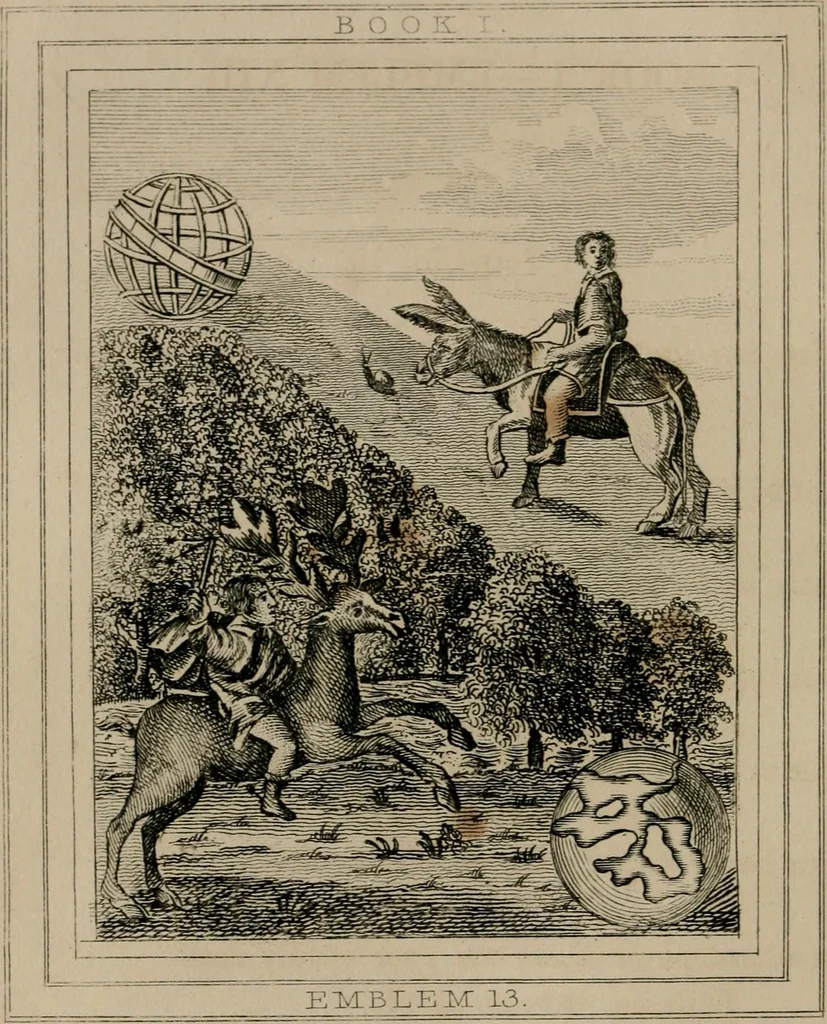 An illustration from Emblems divine and moral, 1839, leaf 85