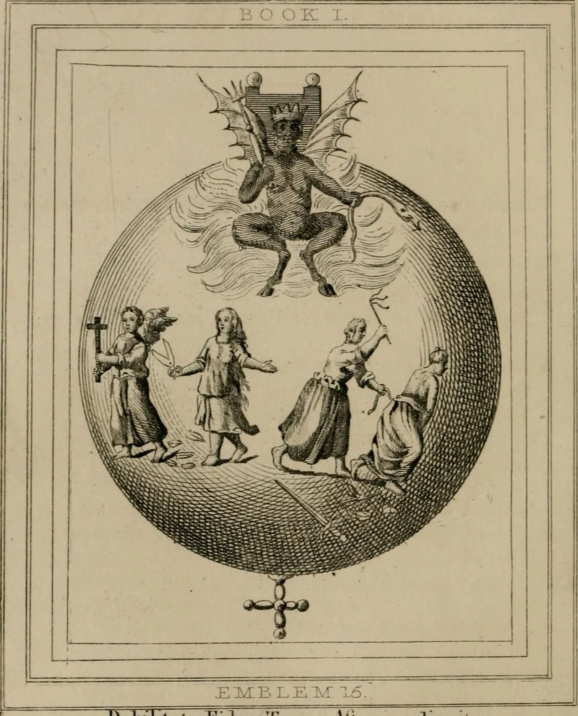 An illustration from Emblems divine and moral, 1839, leaf 95