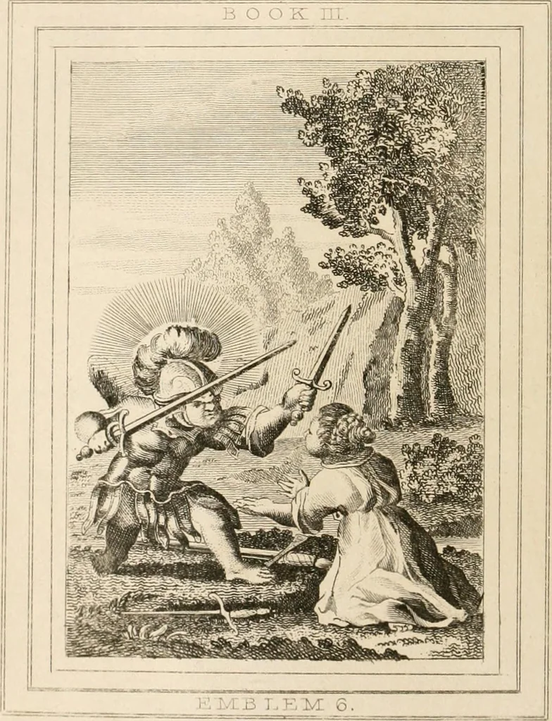 An illustration from Emblems, divine and moral. New ed., carefully rev. and corr., with recommendatory prefaces by Augustus Toplady, and John Ryland, 1839, leaf 203