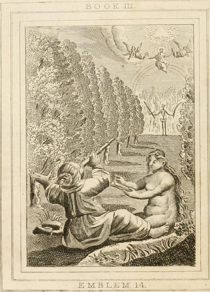 An illustration from Emblems, divine and moral. New ed., carefully rev. and corr., with recommendatory prefaces by Augustus Toplady, and John Ryland, 1839, leaf 247
