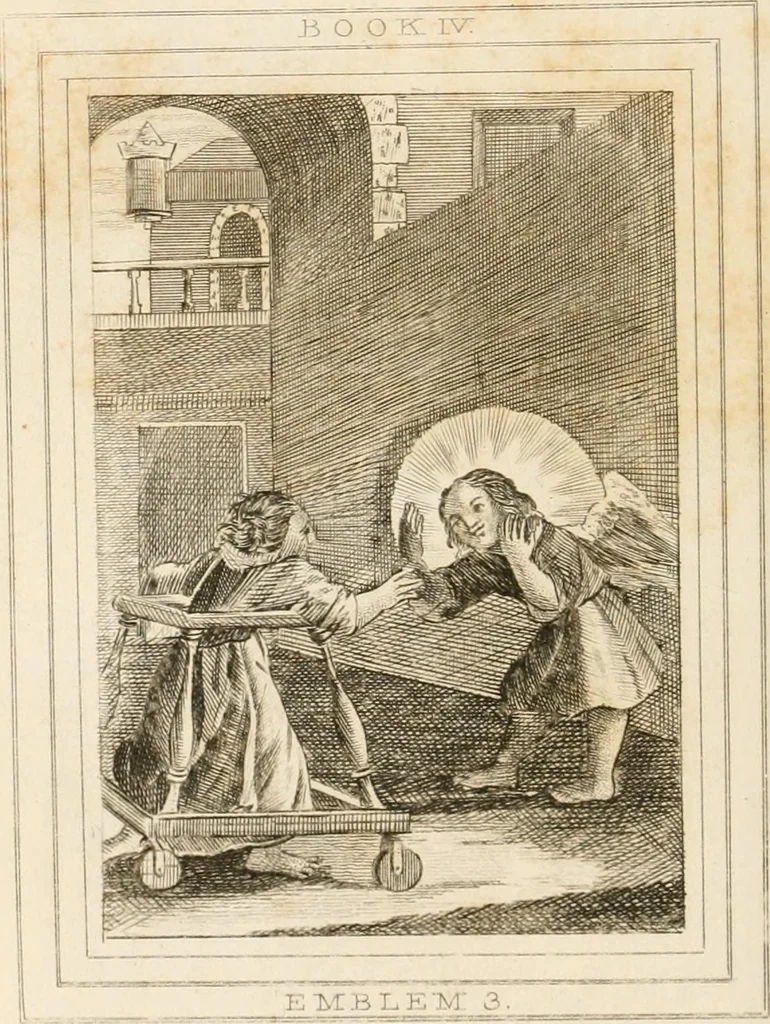 An illustration from Emblems, divine and moral. New ed., carefully rev. and corr., with recommendatory prefaces by Augustus Toplady, and John Ryland, 1839, leaf 267