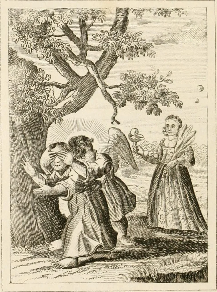 An illustration from Emblems, divine and moral. New ed., carefully rev. and corr., with recommendatory prefaces by Augustus Toplady, and John Ryland, 1839, leaf 277