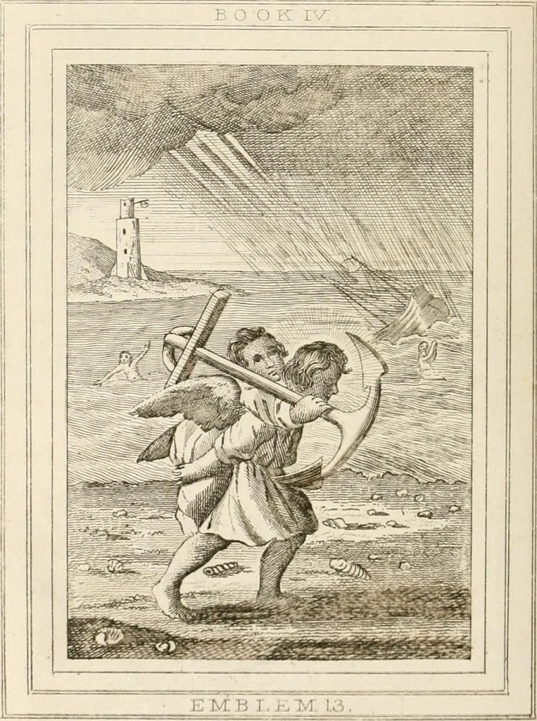 An illustration from Emblems, divine and moral. New ed., carefully rev. and corr., with recommendatory prefaces by Augustus Toplady, and John Ryland, 1839, leaf 317