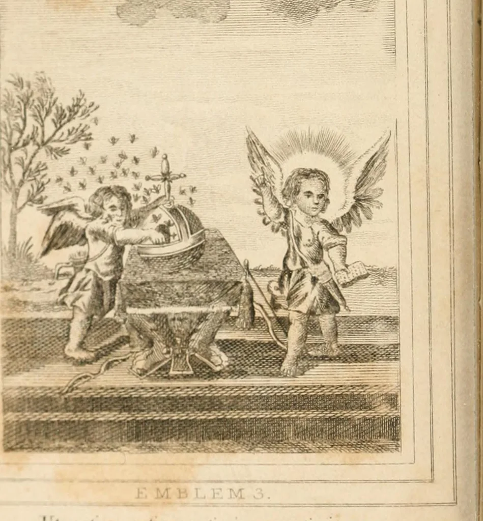 An illustration from Emblems, divine and moral. New ed., carefully rev. and corr., with recommendatory prefaces by Augustus Toplady, and John Ryland, 1839, leaf 33