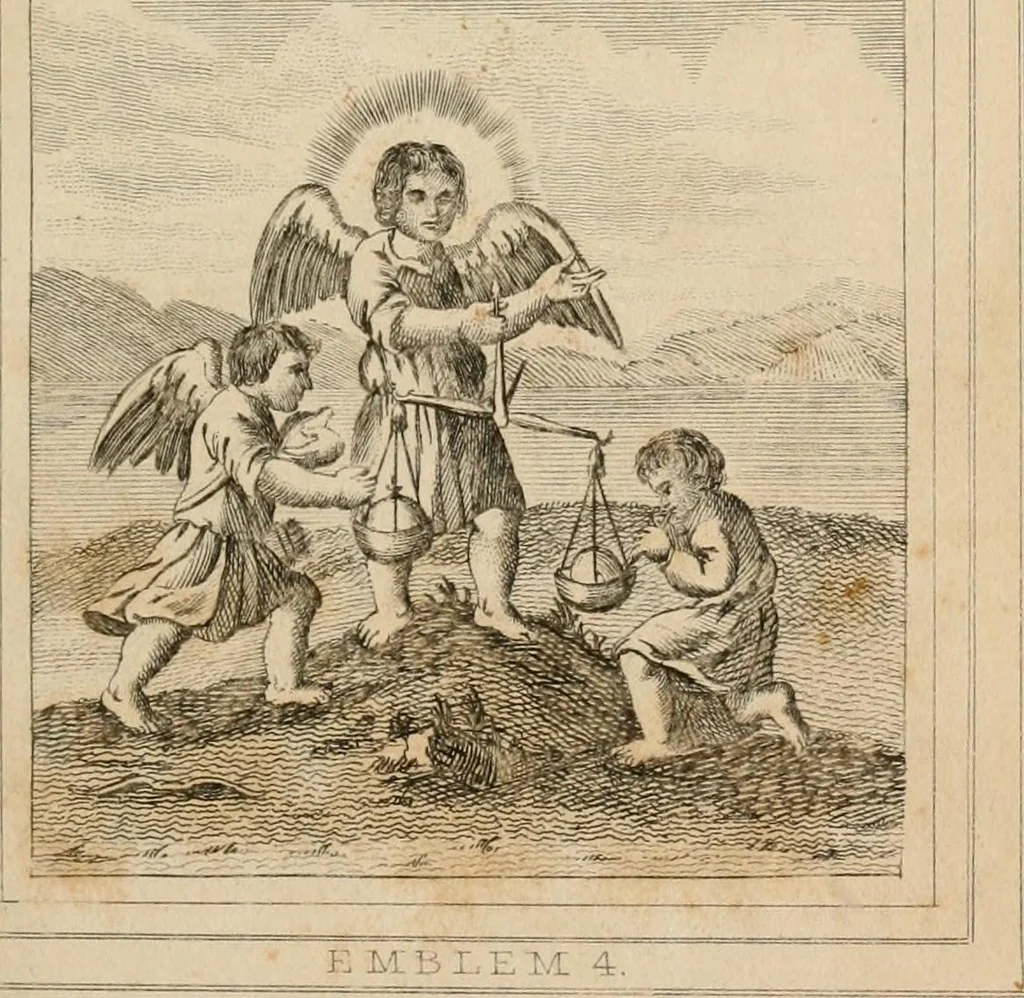 An illustration from Emblems, divine and moral. New ed., carefully rev. and corr., with recommendatory prefaces by Augustus Toplady, and John Ryland, 1839, leaf 38