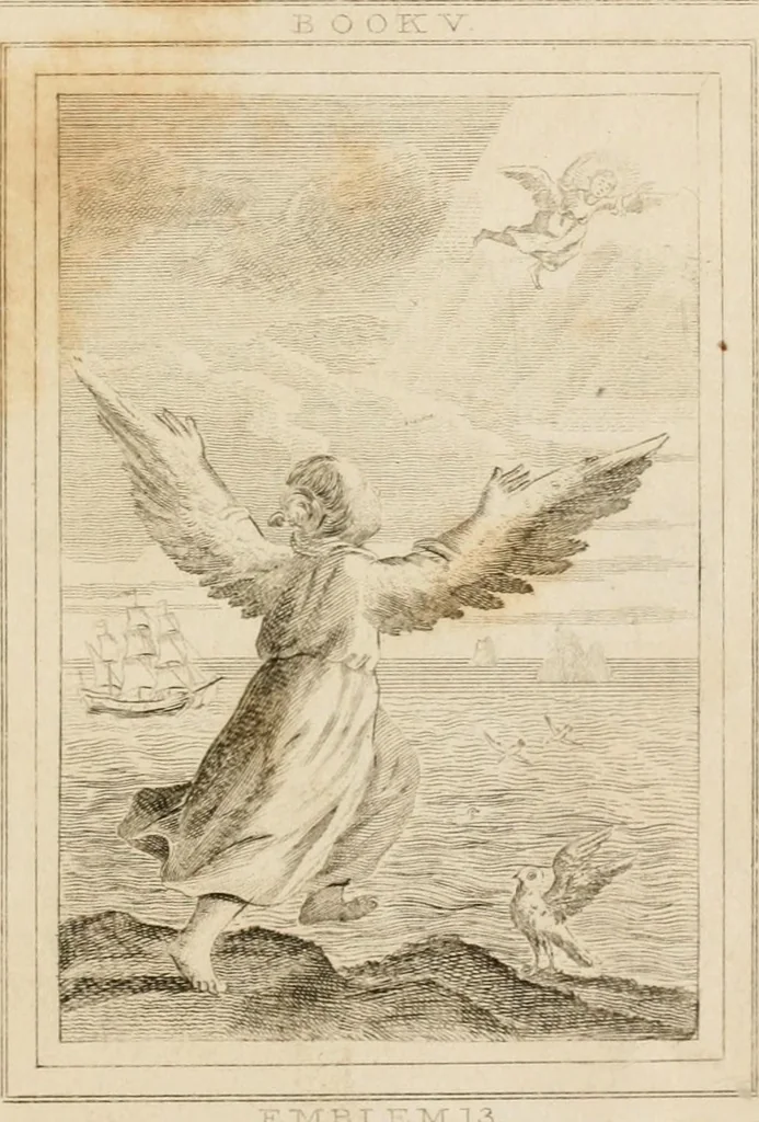 An illustration from Emblems, divine and moral. New ed., carefully rev. and corr., with recommendatory prefaces by Augustus Toplady, and John Ryland, 1839, leaf 392
