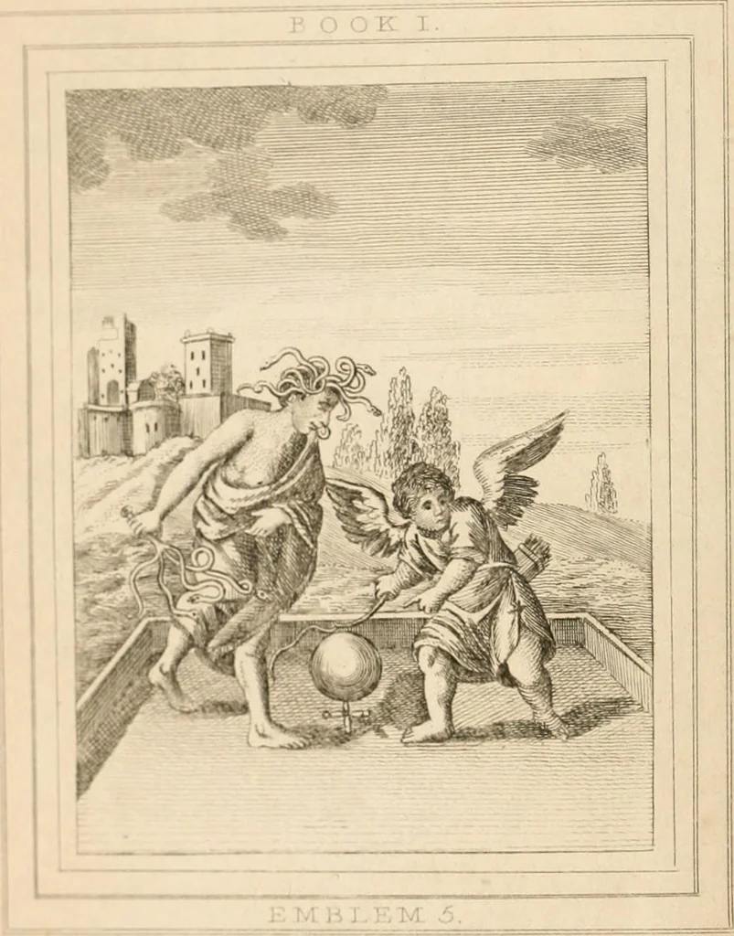 An illustration from Emblems, divine and moral. New ed., carefully rev. and corr., with recommendatory prefaces by Augustus Toplady, and John Ryland, 1839, leaf 43