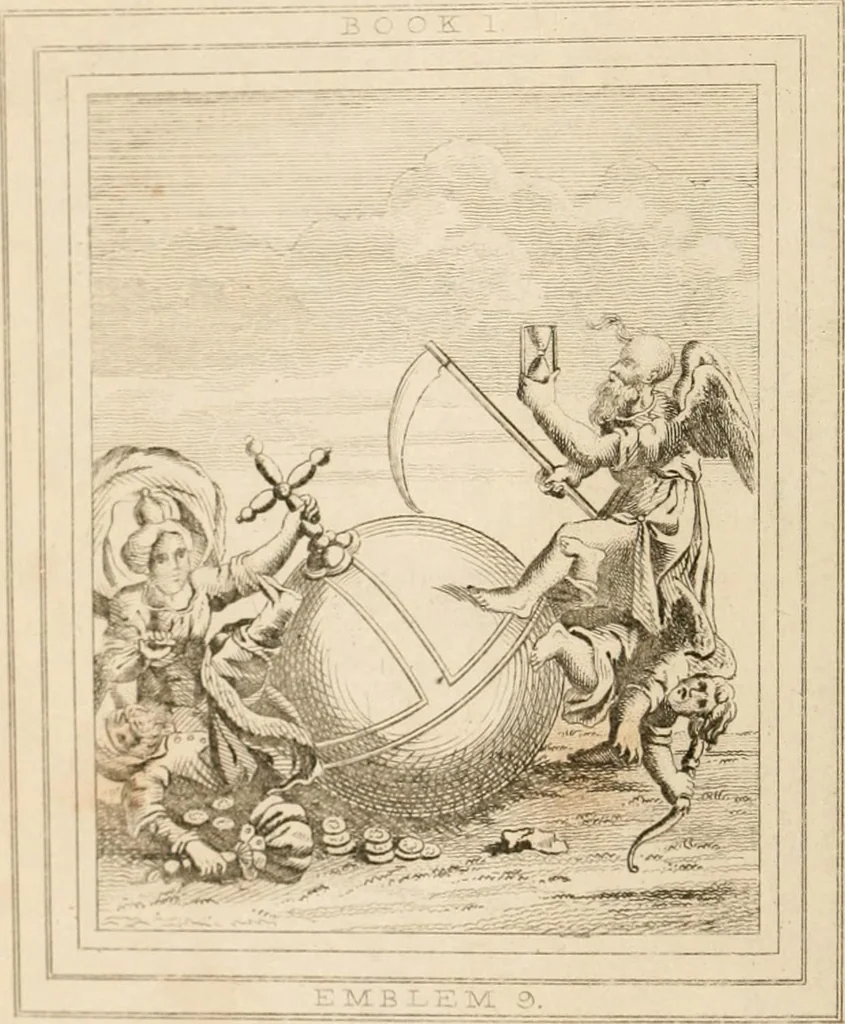 An illustration from Emblems, divine and moral. New ed., carefully rev. and corr., with recommendatory prefaces by Augustus Toplady, and John Ryland, 1839, leaf 63