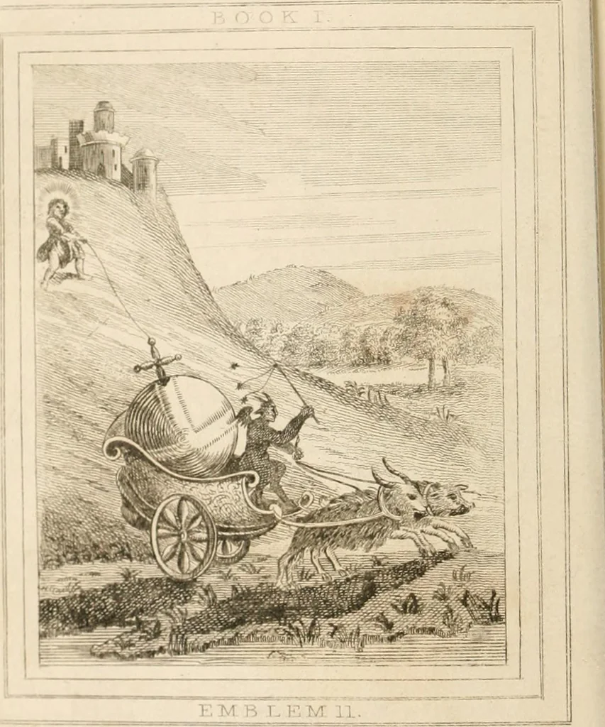 An illustration from Emblems, divine and moral. New ed., carefully rev. and corr., with recommendatory prefaces by Augustus Toplady, and John Ryland, 1839, leaf 73