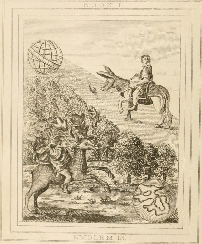 An illustration from Emblems, divine and moral. New ed., carefully rev. and corr., with recommendatory prefaces by Augustus Toplady, and John Ryland, 1839, leaf 83
