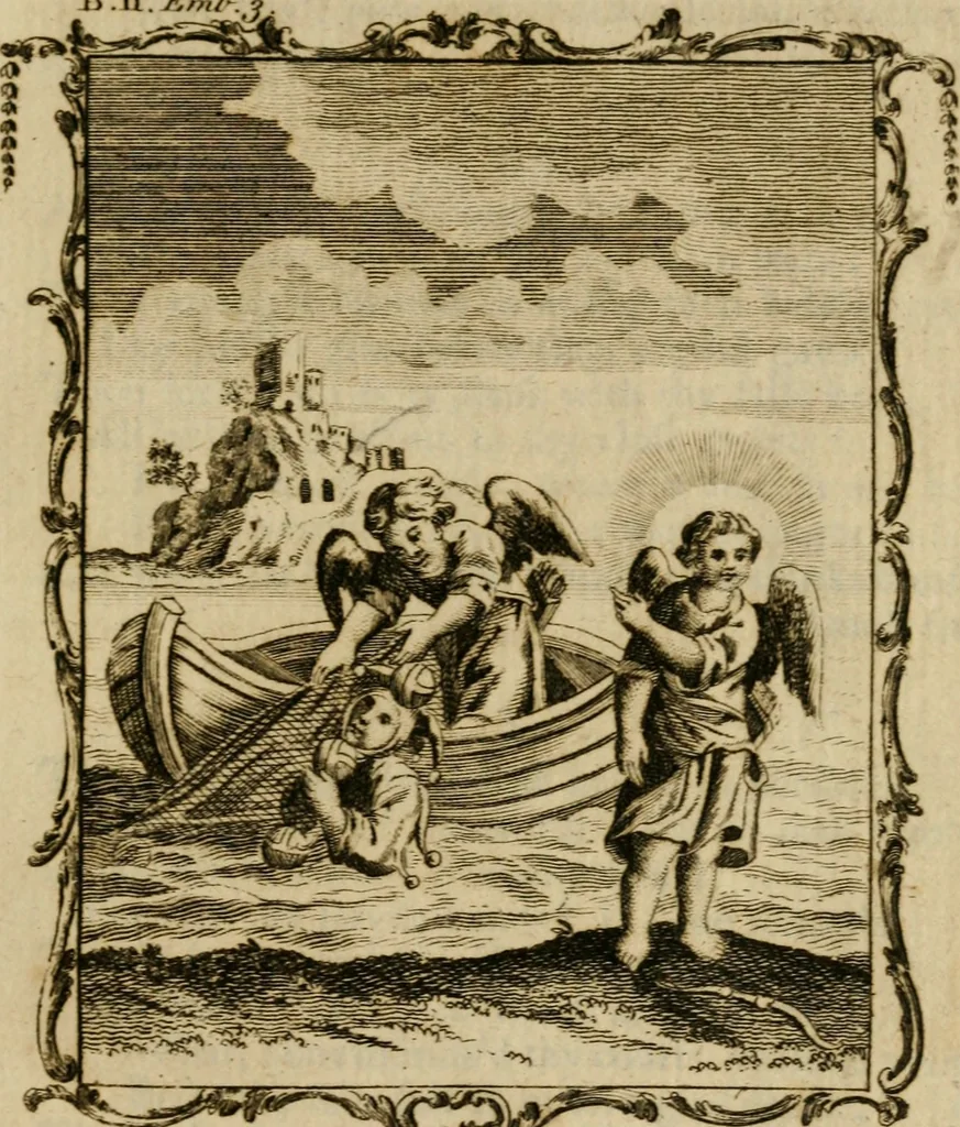 An illustration from Emblems divine and moral ; together with Hieroglyphics of the life of man, 1777, leaf 104