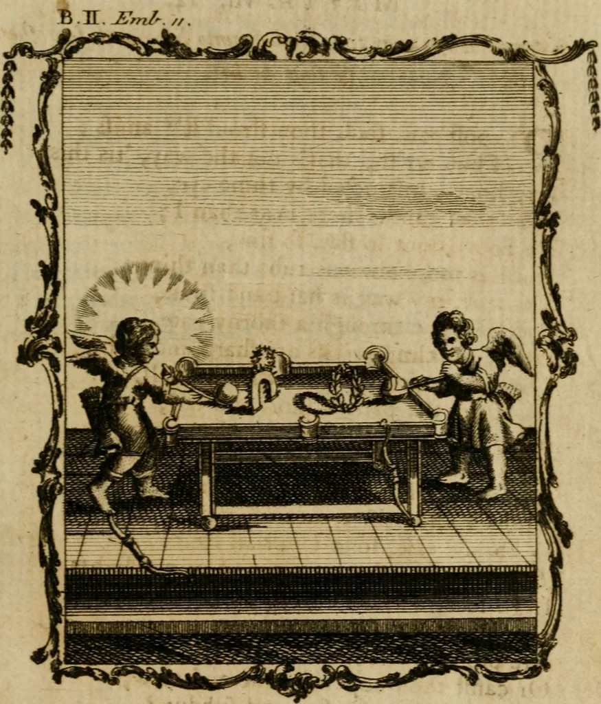 An illustration from Emblems divine and moral ; together with Hieroglyphics of the life of man, 1777, leaf 144