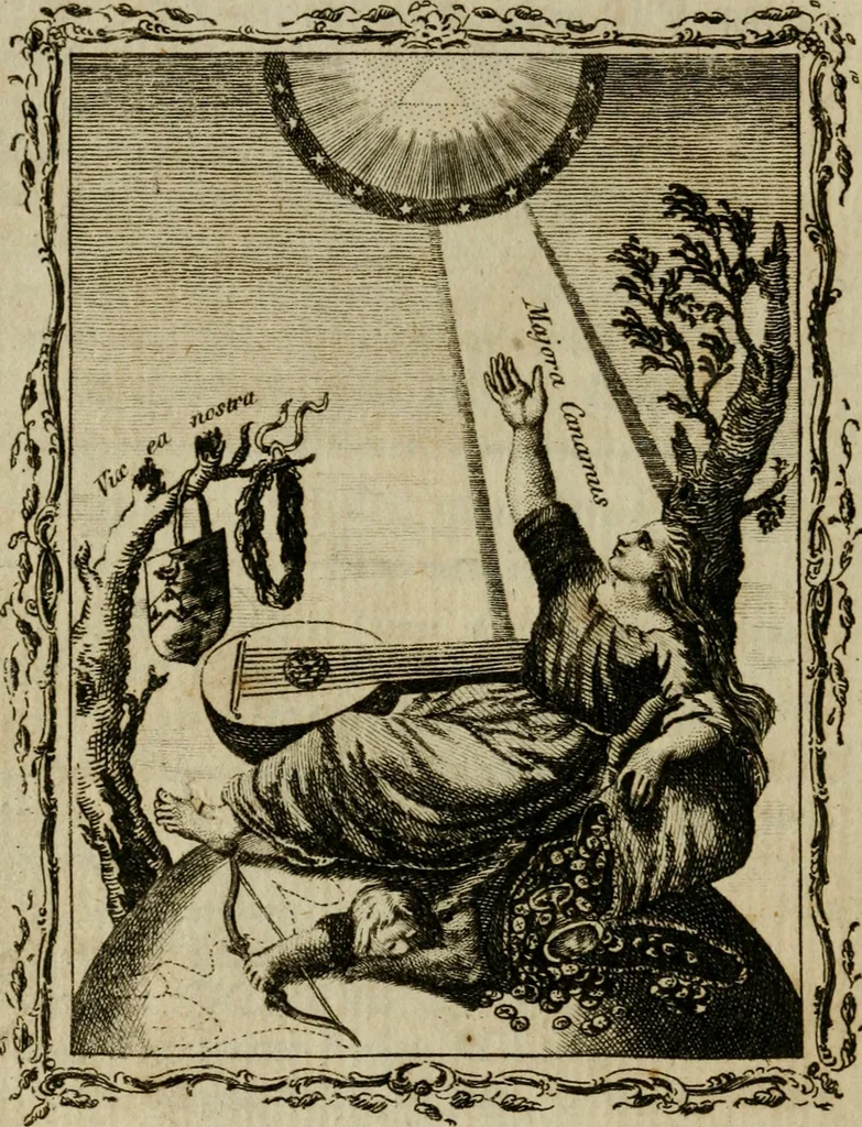 An illustration from Emblems divine and moral ; together with Hieroglyphics of the life of man, 1777, leaf 15