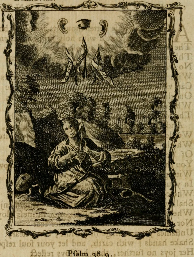 An illustration from Emblems divine and moral ; together with Hieroglyphics of the life of man, 1777, leaf 169
