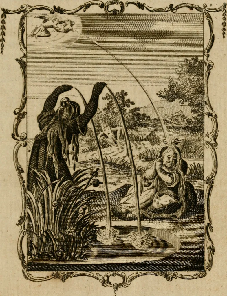 An illustration from Emblems divine and moral ; together with Hieroglyphics of the life of man, 1777, leaf 208