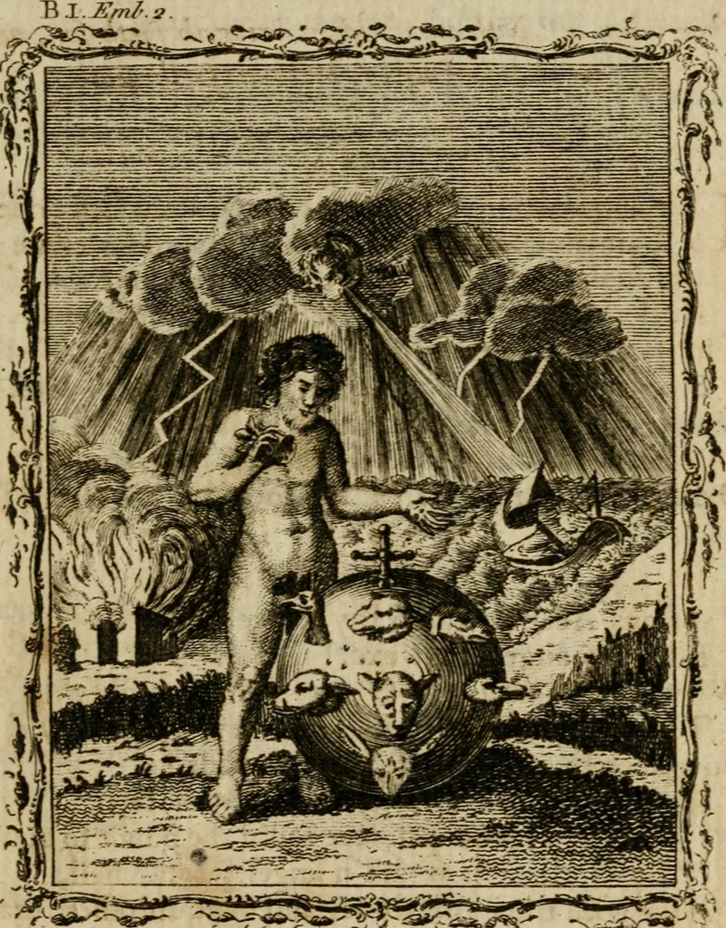 An illustration from Emblems divine and moral ; together with Hieroglyphics of the life of man, 1777, leaf 24