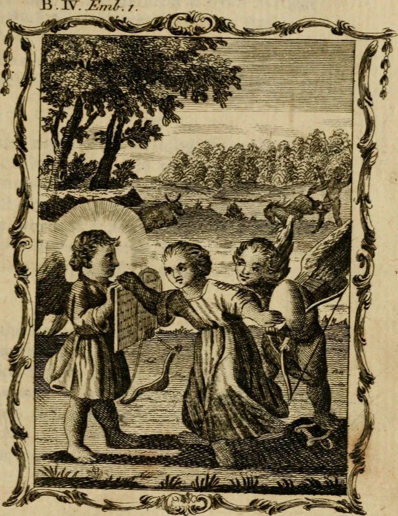 An illustration from Emblems divine and moral ; together with Hieroglyphics of the life of man, 1777, leaf 248
