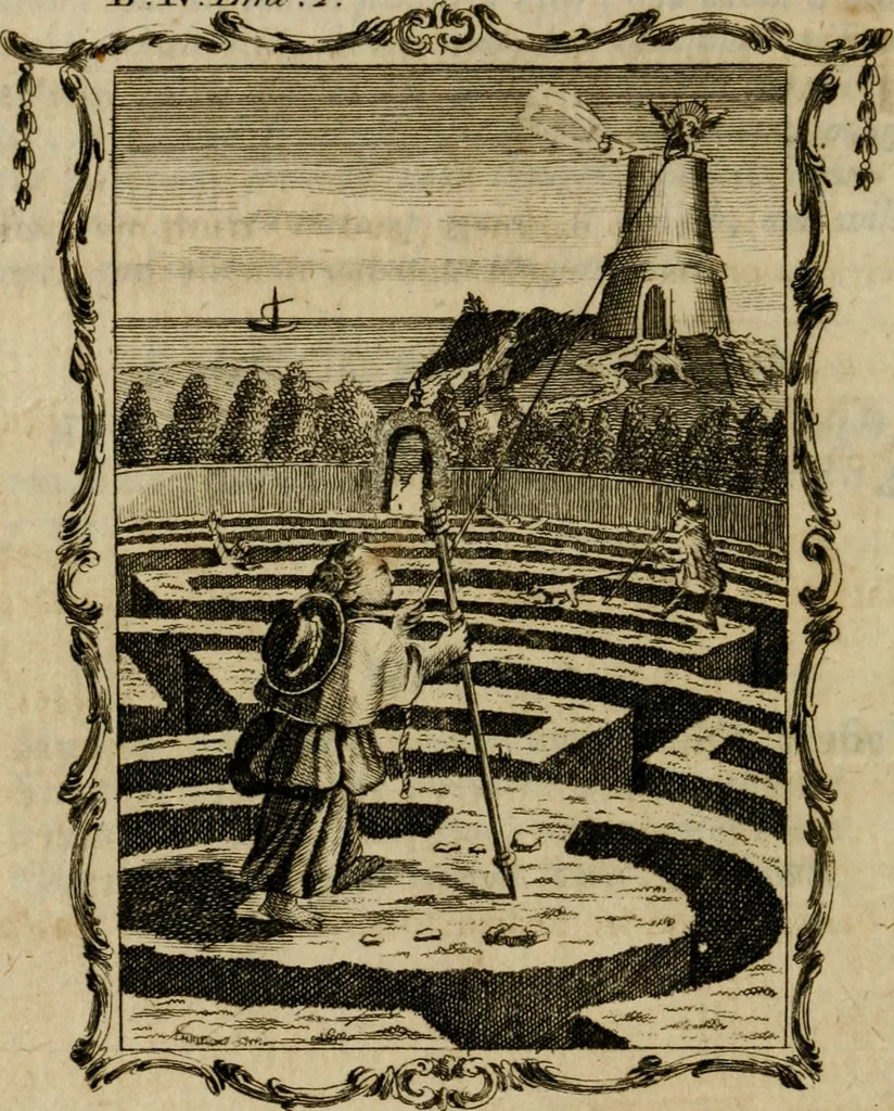 An illustration from Emblems divine and moral ; together with Hieroglyphics of the life of man, 1777, leaf 253
