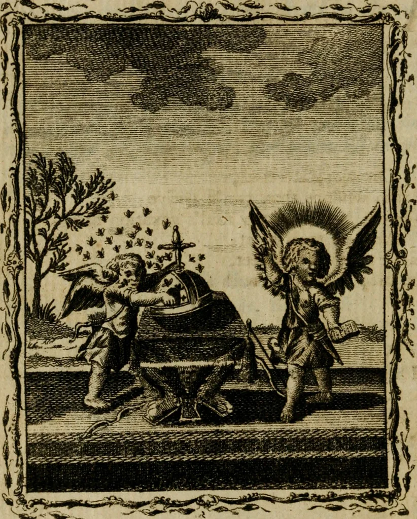 An illustration from Emblems divine and moral ; together with Hieroglyphics of the life of man, 1777, leaf 29