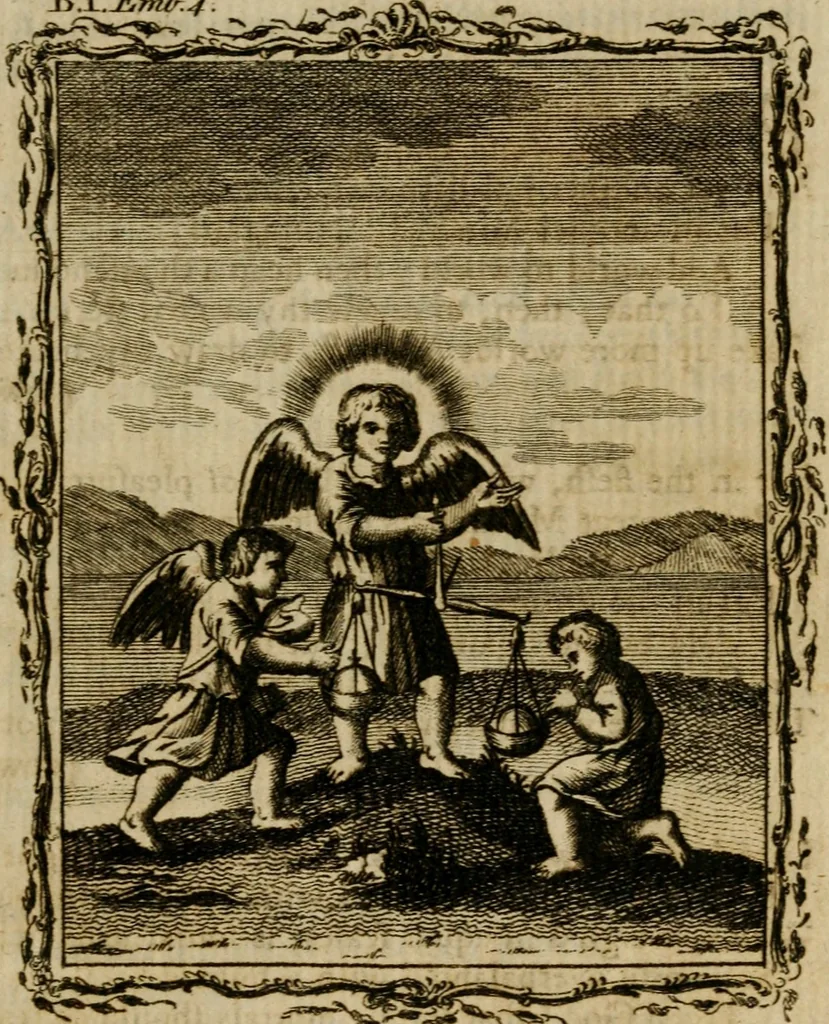 An illustration from Emblems divine and moral ; together with Hieroglyphics of the life of man, 1777, leaf 34