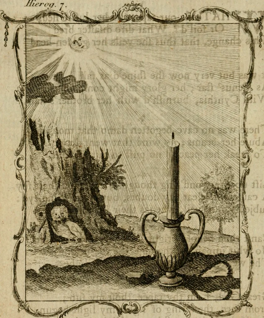 An illustration from Emblems divine and moral ; together with Hieroglyphics of the life of man, 1777, leaf 41