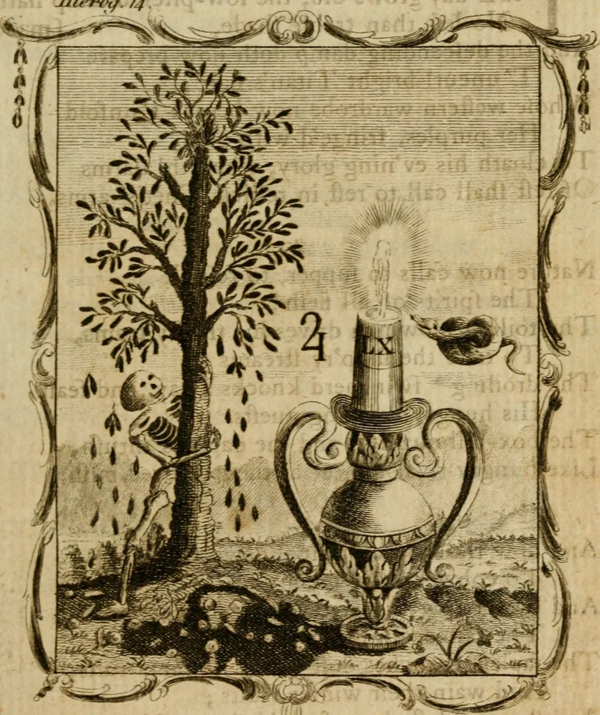 An illustration from Emblems divine and moral ; together with Hieroglyphics of the life of man, 1777, leaf 74