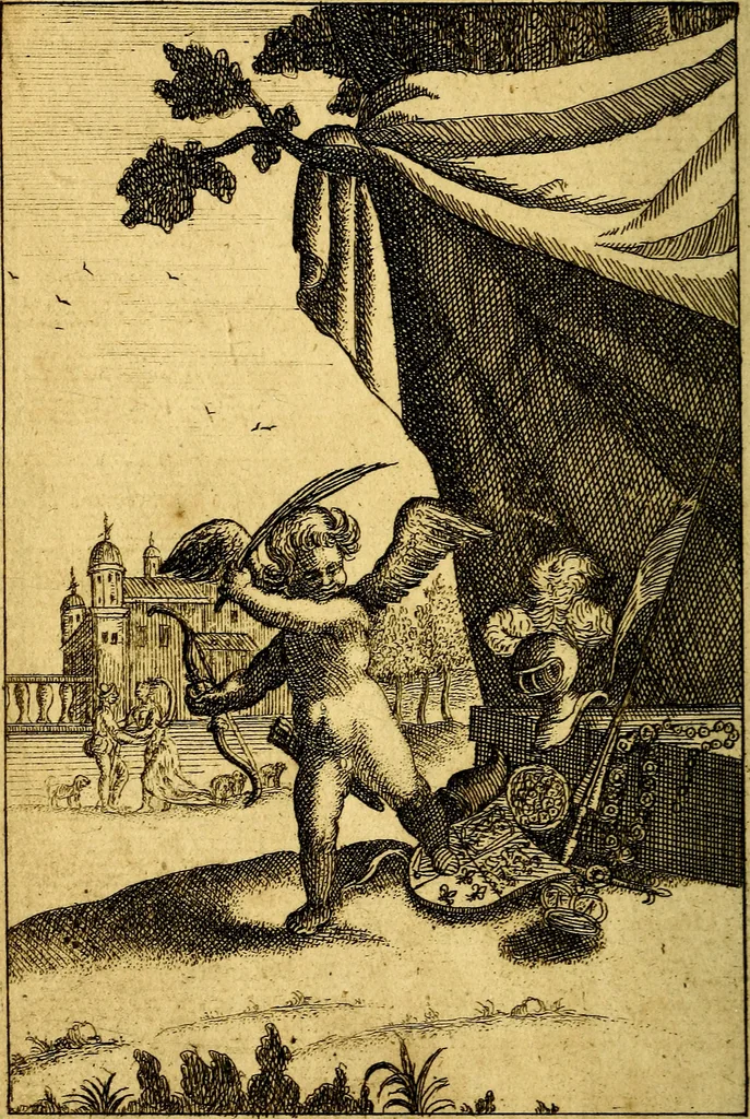 An illustration from Emblems of love, in four languages. Dedicated to the ladys by Ph. Ayres, esq, 1600, leaf 117