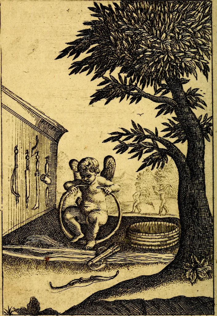 An illustration from Emblems of love, in four languages. Dedicated to the ladys by Ph. Ayres, esq, 1600, leaf 129
