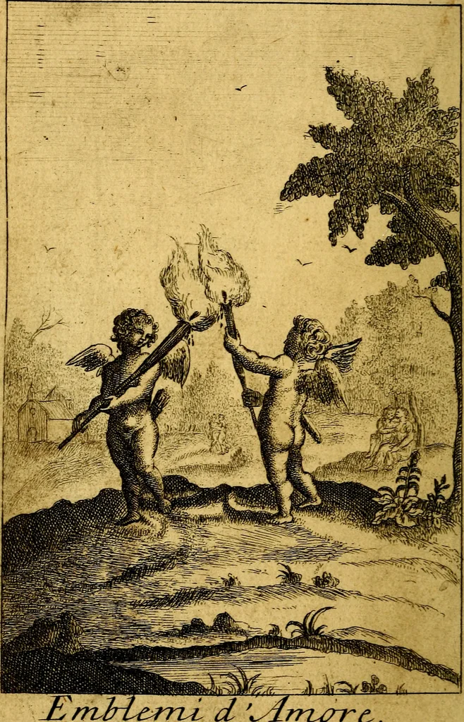 An illustration from Emblems of love, in four languages. Dedicated to the ladys by Ph. Ayres, esq, 1600, leaf 13