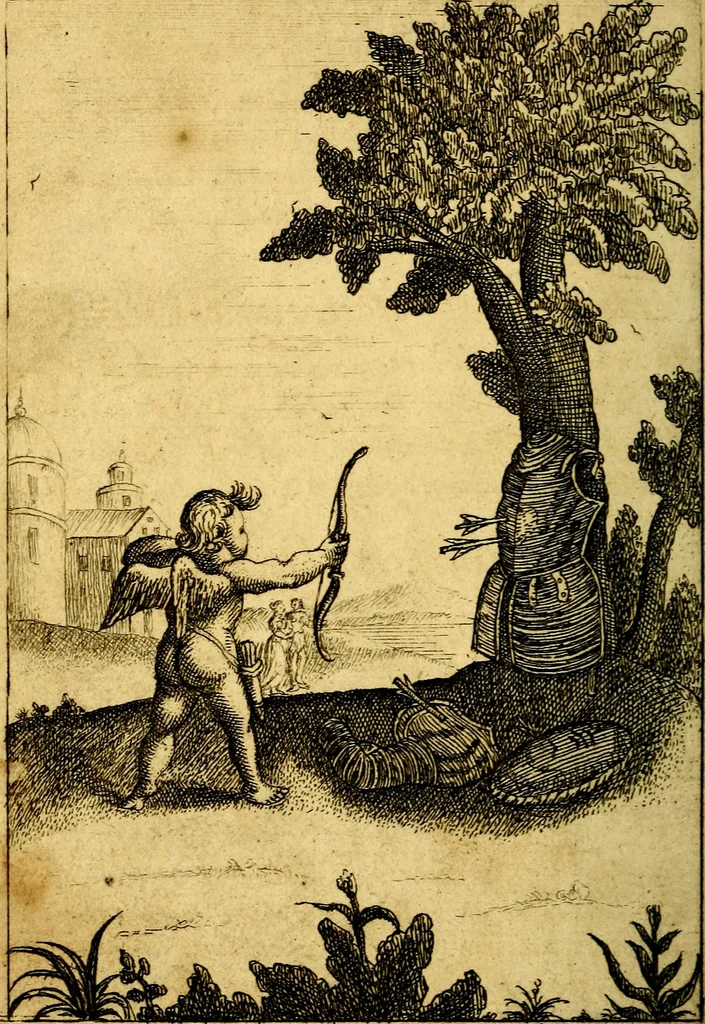 An illustration from Emblems of love, in four languages. Dedicated to the ladys by Ph. Ayres, esq, 1600, leaf 133